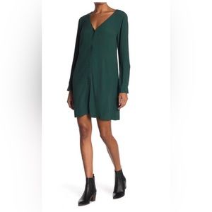 Madewell green swing dress. Long sleeve
